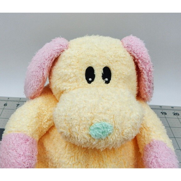 Ty Pillow Pals Yellow Pink Puppy Dog Plush DogBaby 8" Rattle Lovey 1999 Stuffed - Picture 8 of 12